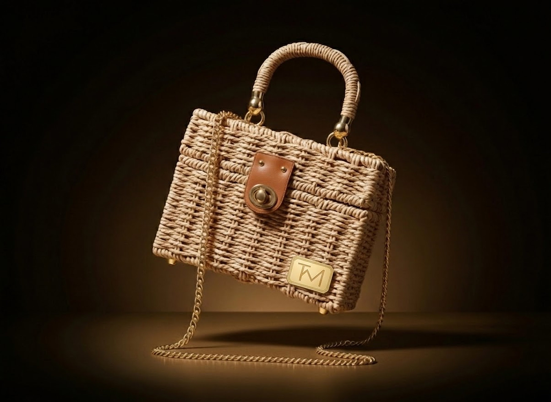Lisl — Dirndltasche in Rattan-Optik